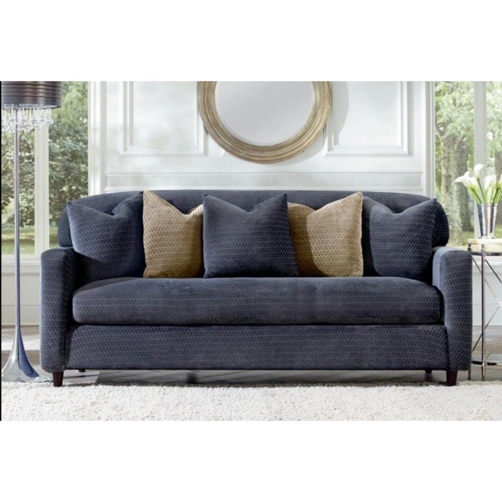 Sure Fit Stretch Royal Diamond Loveseat Slipcover 2pc Box Cushion Storm Blue